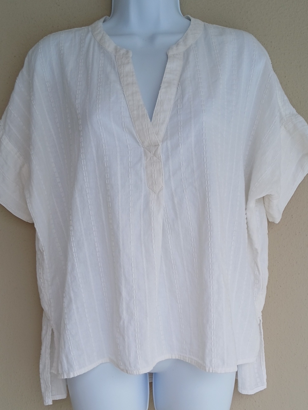 Madewell Lakeline Popover Shirt White Size Small Boxy